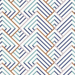 Decostof Half panama moderne diamanten – wit/blauw, 