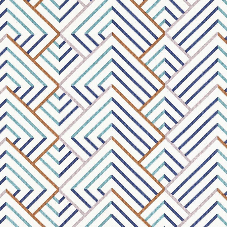 Decostof Half panama moderne diamanten – wit/blauw,  image number 1