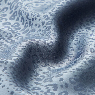 Polyester satijn minimalistisch luipaardpatroon – staalblauw, 