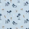 Katoenjersey Hawaii-gevoel – zilverblauw,  thumbnail number 1