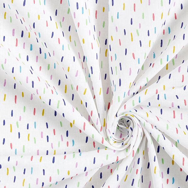 Katoenpopeline Kleurrijke strepen – wit,  image number 3