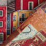 Decostof Gobelin kleurrijk stadje – karmijnrood/blauw,  thumbnail number 4