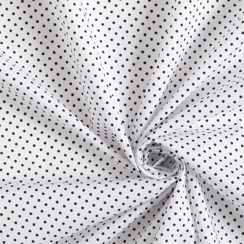 Katoenpopeline Mini stippen – wit/zwart,  image number 3