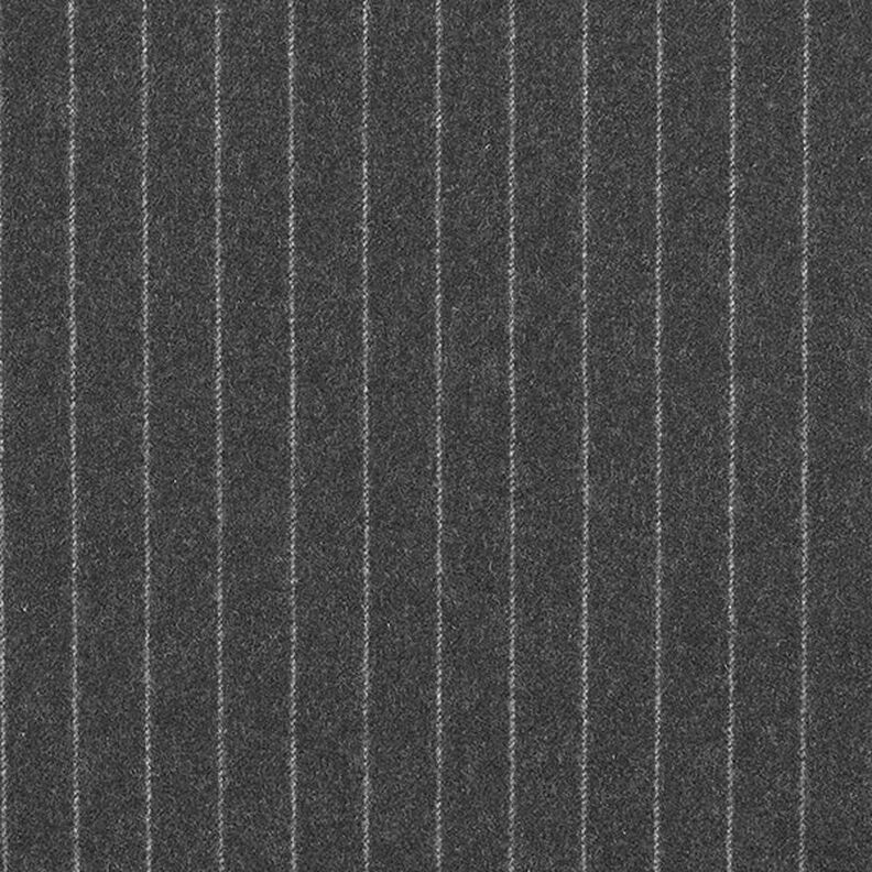 Wollen stof brede naaldstrepen – graniet,  image number 1