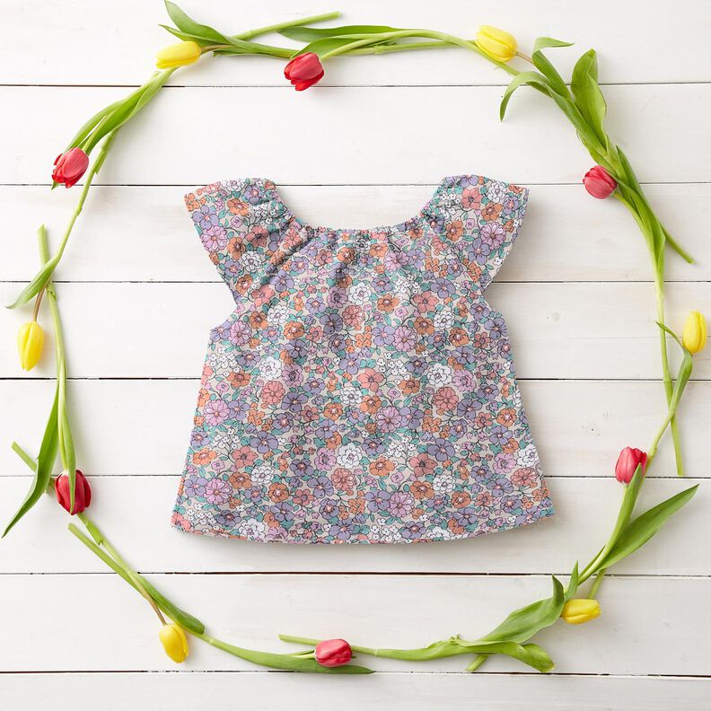 GOTS Katoenpopeline Bloemenweide | Poppy Fabrics – natuur,  image number 7