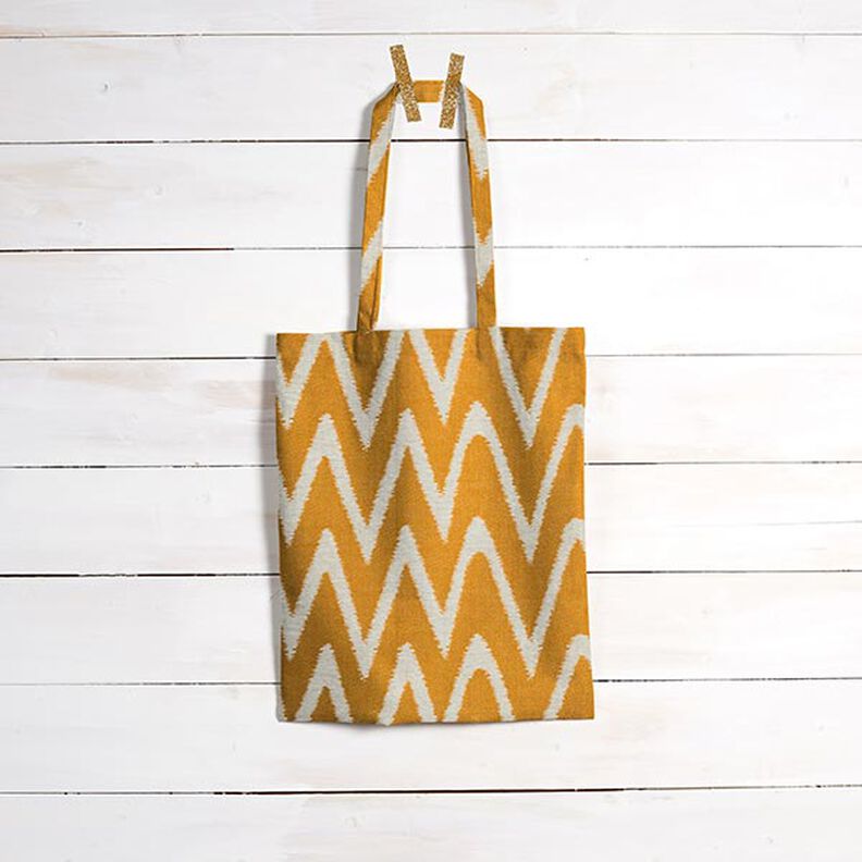 Outdoorstof jacquard Ikat patroon – mosterd,  image number 7