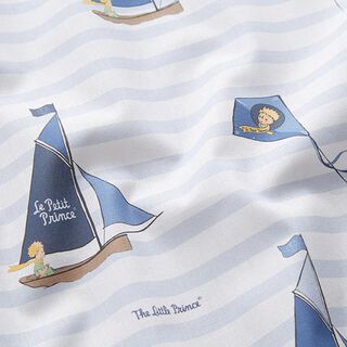 Licentiestof Katoenpopeline De kleine prins op zee | LPP ®©SOGEX – wit/babyblauw, 