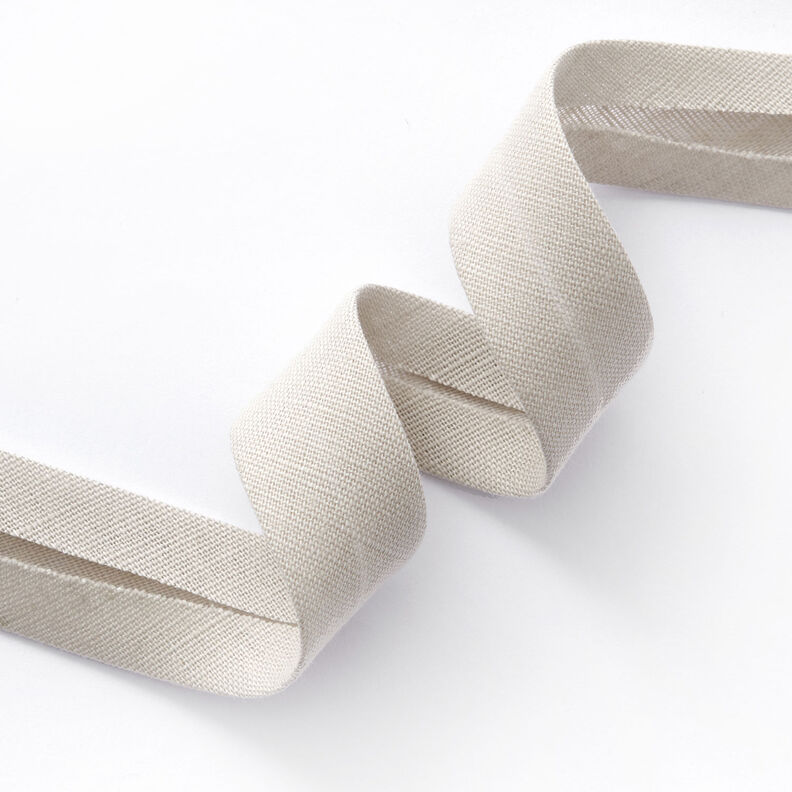 Biasband Linnen-mix [20 mm] – nevelgrijs,  image number 1