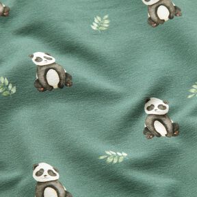 GOTS French Terry sommersweat Panda Digitaal printen – riet, 