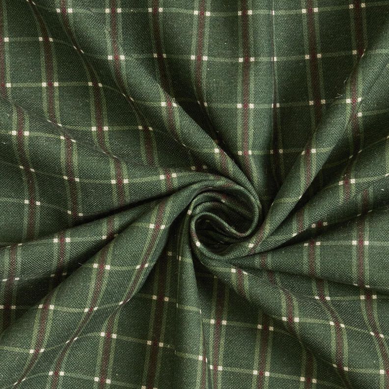 Decostof Half panama elegante ruit – dennengroen/karmijnrood, image number 3