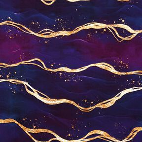 Katoenjersey Dromerig marmer | Glitzerpüppi  – roodlila/oud goud,  Katoenjersey Dromerig marmer | Glitzerpüppi  – roodlila/oud goud,
