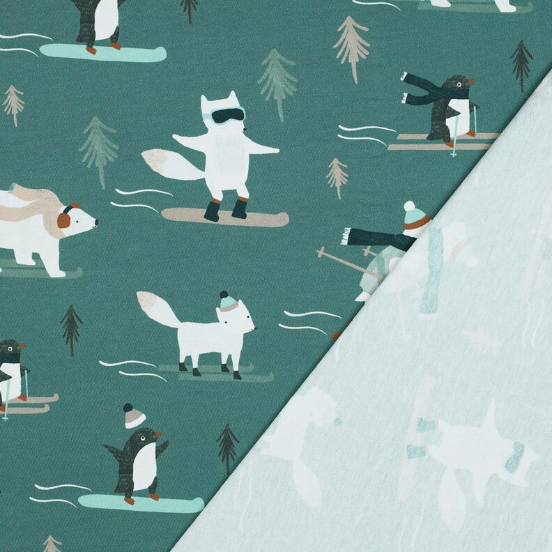 French Terry sommersweat Wintersportdieren Digitaal printen | Poppy Fabrics – licht,  image number 4