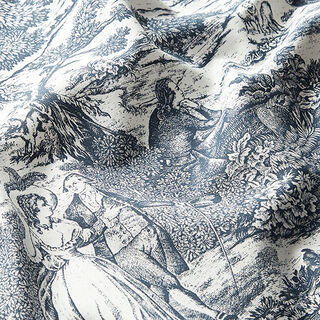 Decostof half panama Toile de Jour – marineblauw/ecru, 