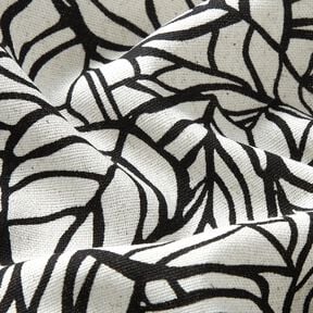 Viscose-linnen-mix Gebladerte &ndash; ecru/zwart, 