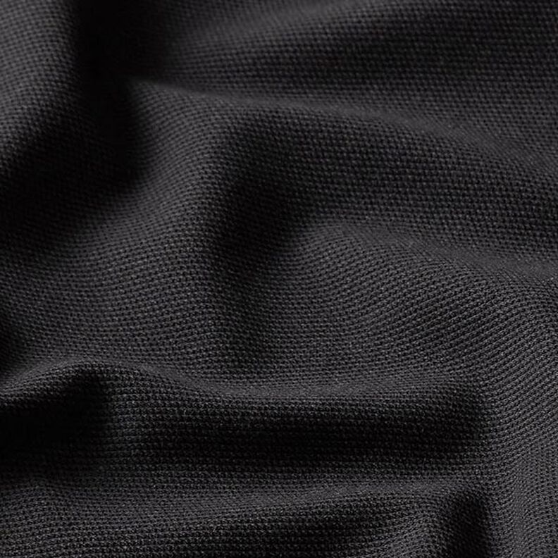 Katoenjersey Piqué fijn – zwart,  image number 2