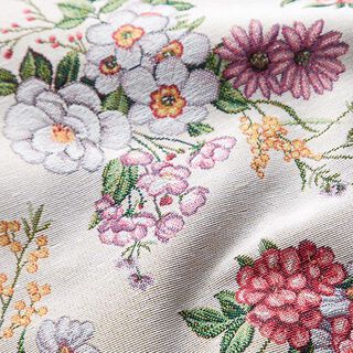 Decostof Gobelin Gemengde bloemen – ecru/lila, 