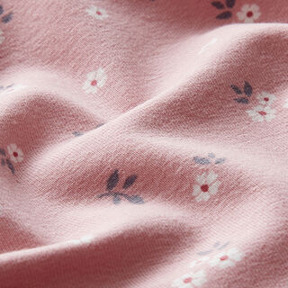 Katoenjersey Verspreide bloemen – roze, 
