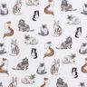 Katoenpopeline gelukkige katten Digitaal printen | Poppy Fabrics – wit,  thumbnail number 1