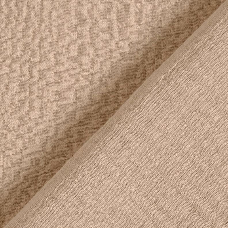 Mousseline/dubbel gehaakte stoffen – donkerbeige, image number 4