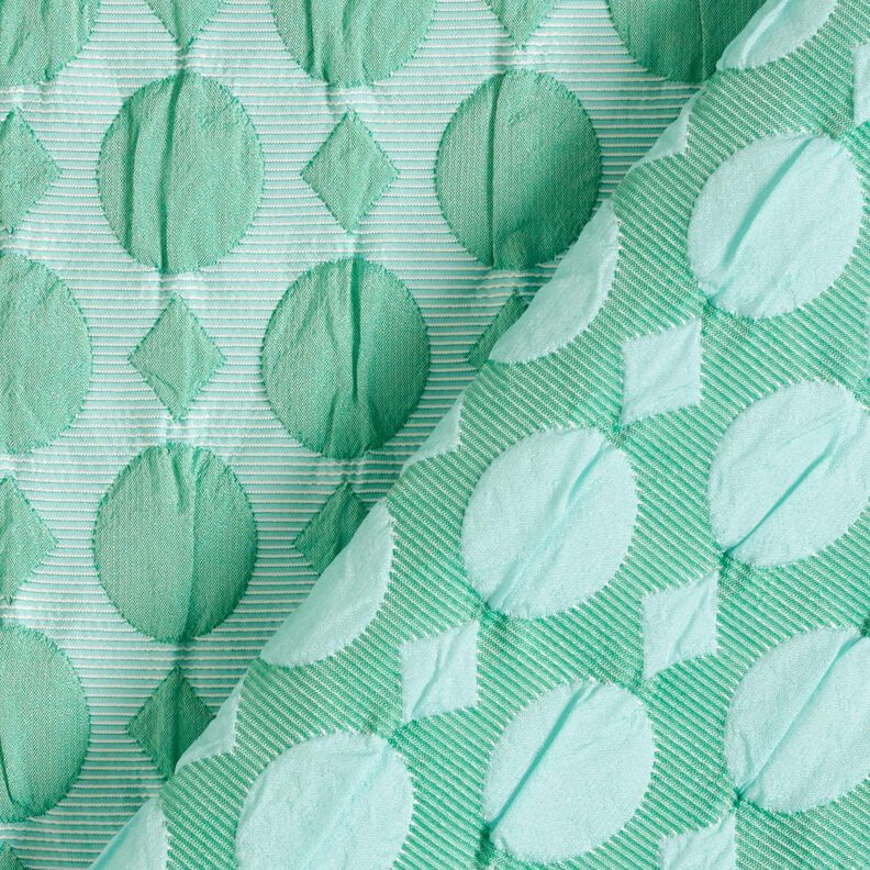 Cloqué stippen en diamanten – salie/ijsblauw, image number 4