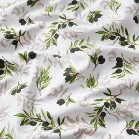 Decostof Panama Olijven – wit/zwart, 