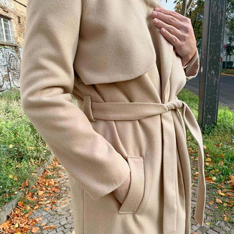 Mantelstof gerecycled polyester – cashew,  image number 7