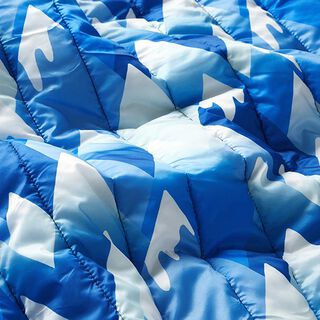 Doorgestikte stof Bergen – koningsblauw/wit, 