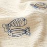 Mousseline/dubbel gehaakte stoffen opgestikte vis | Poppy Fabrics – ecru/koningsblauw,  thumbnail number 6
