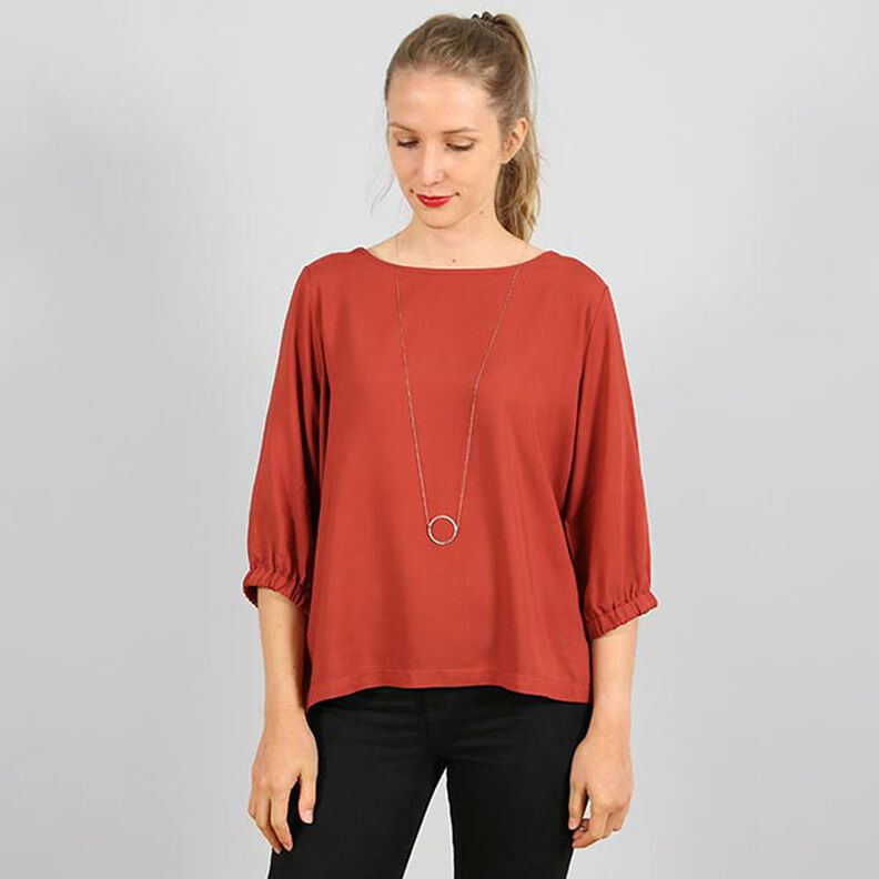 FRAU HOLLY - wijde blouse met geplooide mouwzoom, Studio Schnittreif | XS - XXL,  image number 3