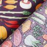 Katoenen stof Cretonne Verschillende groenten – aubergine/groen,  thumbnail number 4