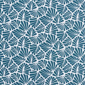 Gecoate katoen abstracte minibladeren – oceaanblauw/wit, 