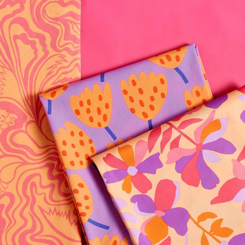 Katoensatijn Cloverdale | Nerida Hansen – perzik/pink,  image number 5