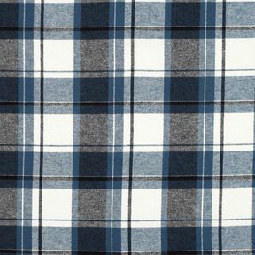 Katoenflanel Grote ruit – jeansblauw/ecru, 