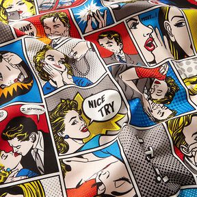 Decostof Half panama Comic Pop-Art – wit, 