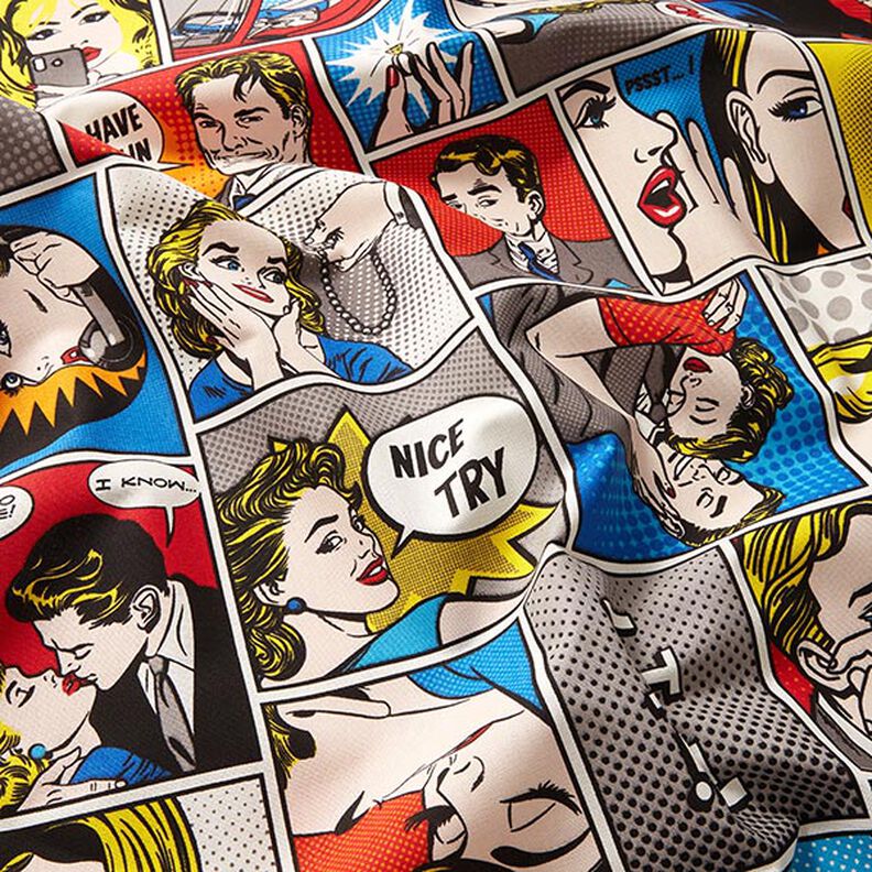 Decostof Half panama Comic Pop-Art – wit, image number 2