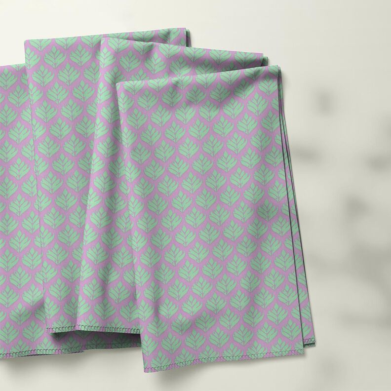 Gecoate katoen abstracte vakken – pastelviolet/mint, image number 5