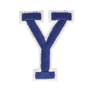 Applicatie letter Y [ Hoogte: 4,6 cm ] – marineblauw, 