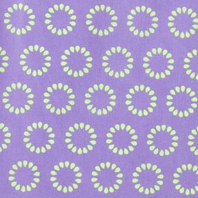 Gecoate katoen Kleurrijke cirkels – lavendel/meigroen, 