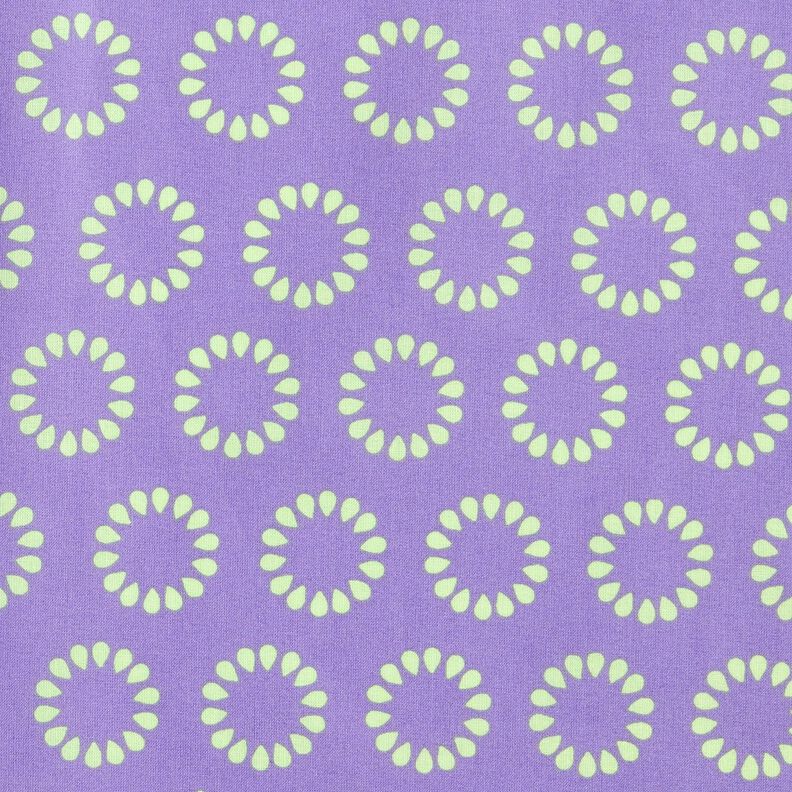 Gecoate katoen Kleurrijke cirkels – lavendel/meigroen, image number 1