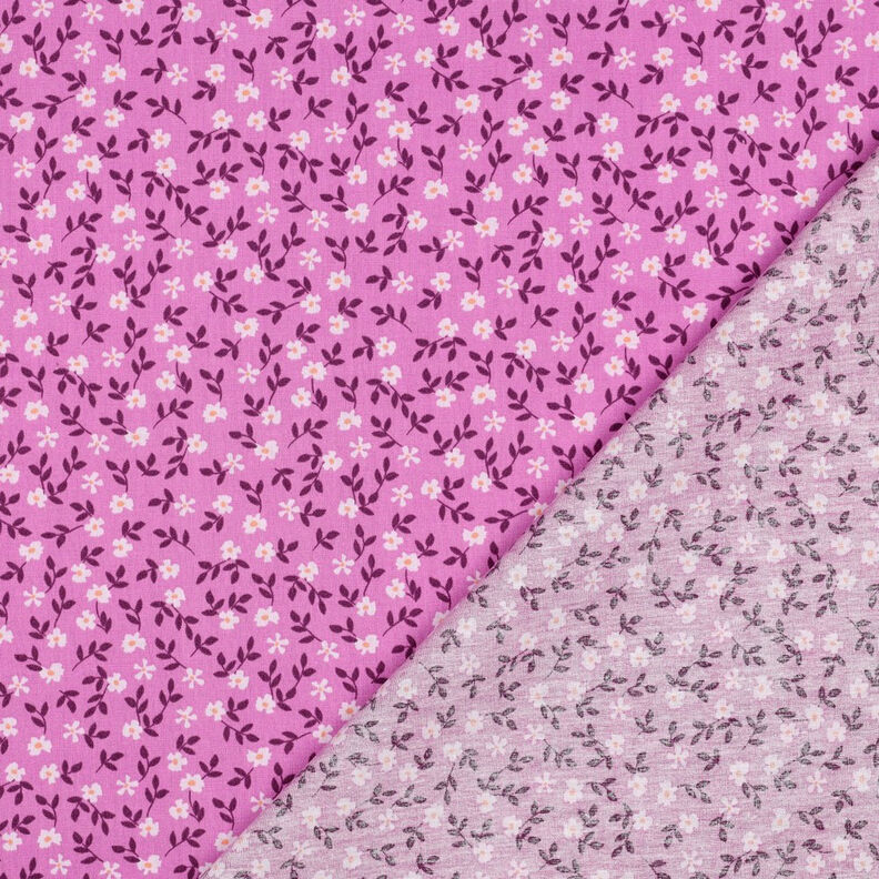GOTS Katoenpopeline Losse bloemen | Poppy Fabrics – pink/wit, image number 4