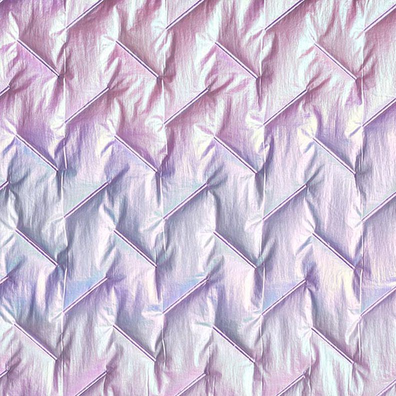 Doorgestikte stof Diagonaal patroon, iriserend – pastellila,  image number 1