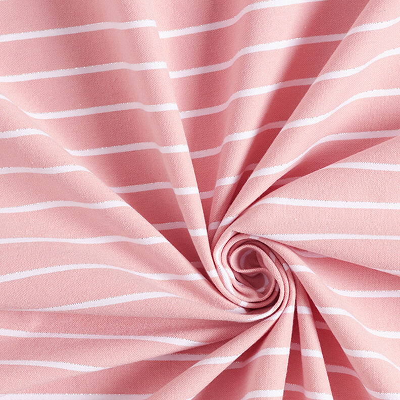 Viscose stretch met glitterstrepen – roze/wit,  image number 3