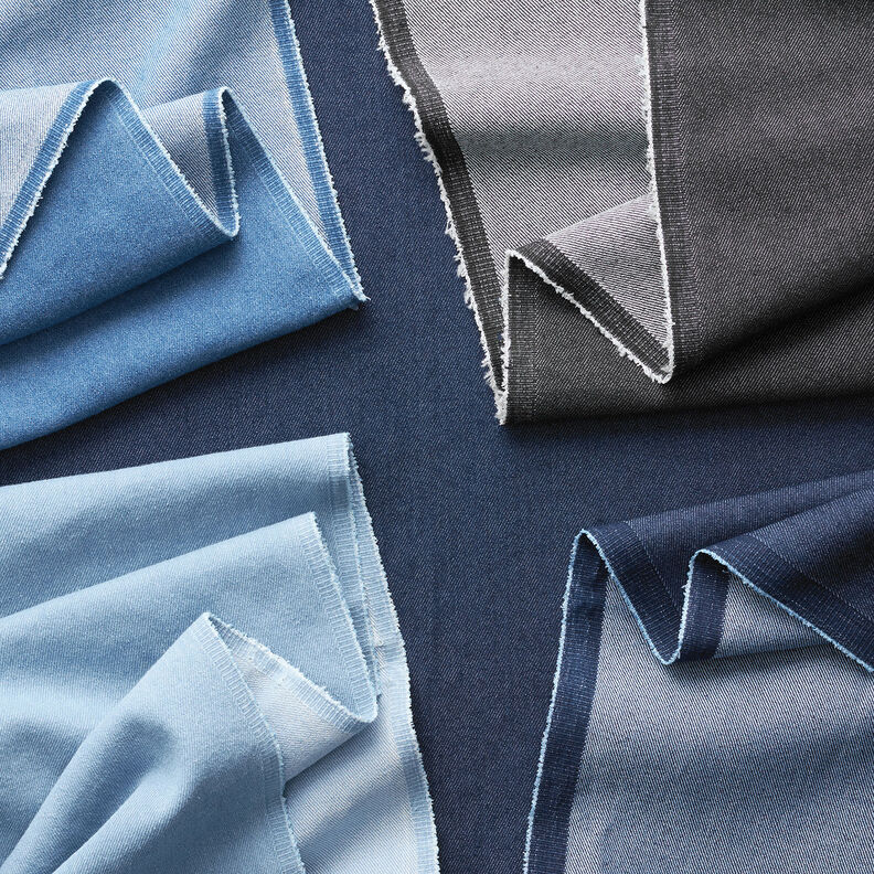 Katoen-denim stretch medium – zwart, image number 4