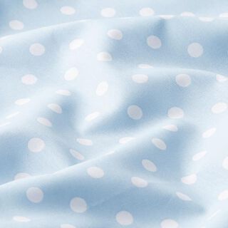 Katoenpopeline Grote stippen – lichtblauw/wit, 