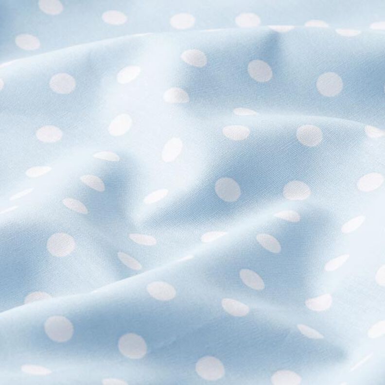 Katoenpopeline Grote stippen – lichtblauw/wit,  image number 2