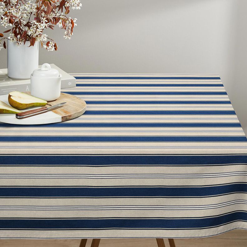 Decostof Half panama maritieme strepen – natuur/indigo,  image number 8