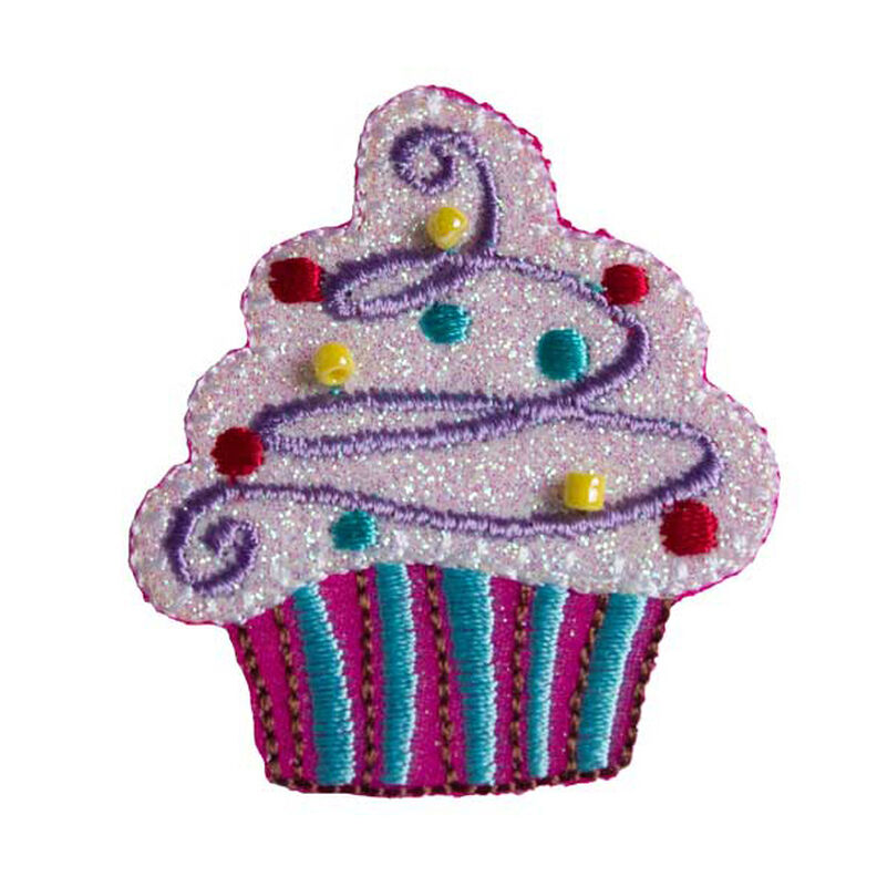 Applicatie  Cupcake [ 5 x 4,5 cm ] – pink/roze,  image number 1