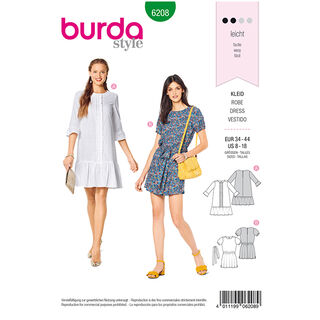 Jurk, Burda 6208 | 34 - 44, 