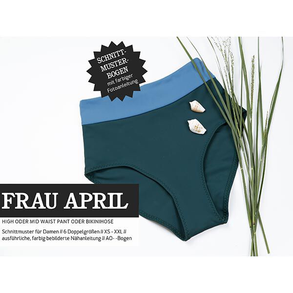 FRAU APRIL - hoge en middelhoge taille broek of bikinibroekje, Studio Schnittreif  | XS -  XXL,  image number 1