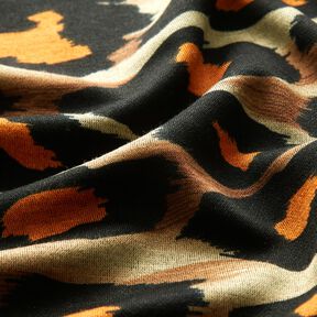 Viscosejersey grote luipaardvlekken – bruin/oranje, 